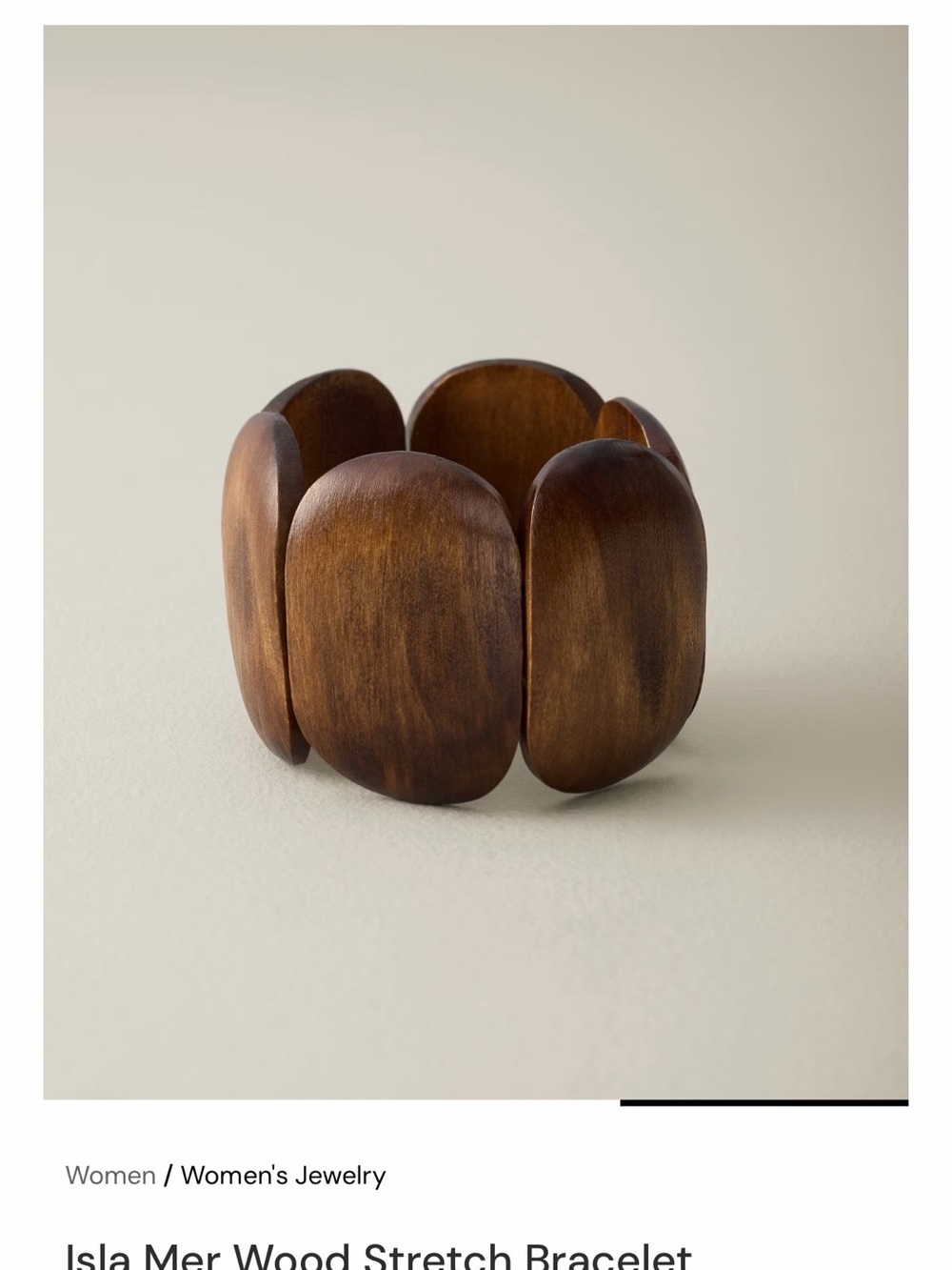 Tommy Bahama Brown Wood Link Stretch Bracelet